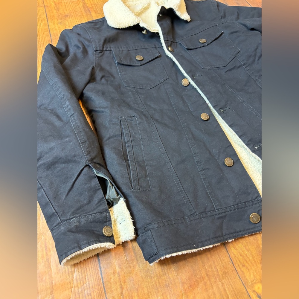 Women's Black Sherpa-Lined Chore/Barn Utility Jacket XS - Picture 2 of 8
